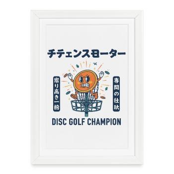Disc Golf Champion Drôle de Disc Golf Design - Affiche encadrée (27 × 37 cm) - blanc - Devant
