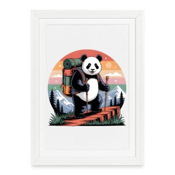 Wandering Panda – Outdoor & Mountain Adventure - Framed poster (27 × 37 cm) - white - Front