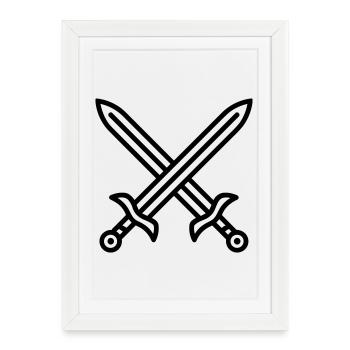 Sword Combat - Framed poster (27 × 37 cm) - white - Front