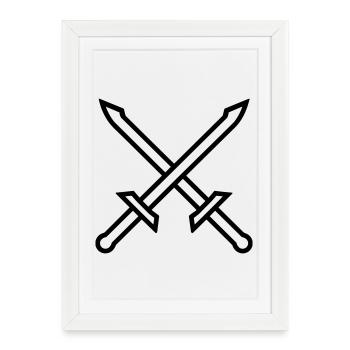 Two swords - Framed poster (27 × 37 cm) - white - Front