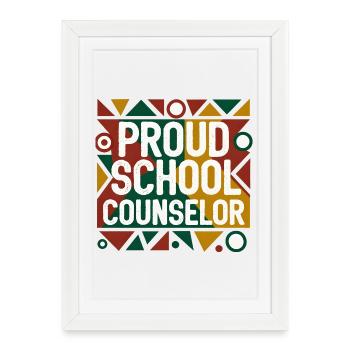 Conseiller scolaire fier Design Géométrique Abstrait - Affiche encadrée (27 × 37 cm) - blanc - Devant
