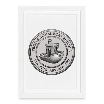 Professional Boat Builder – 3D Printing Emblem - Framed poster (27 × 37 cm) - white - Front