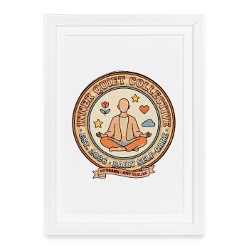 Inner Quiet Circle Daily Self-Care - Framed poster (27 × 37 cm) - white - Front