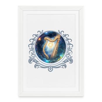 Sky Harp in Stellar Whirlpool - Framed poster (27 × 37 cm) - white - Front