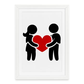 Couple In Love Heart - Framed poster (27 × 37 cm) - white - Front