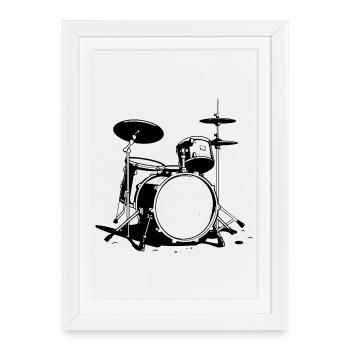 Drum Sketch - Framed poster (27 × 37 cm) - white - Front