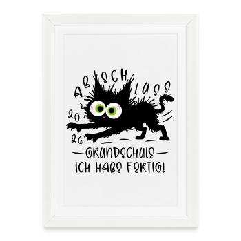 Graduation 2026 Elementary School I've Finished Cat - Framed poster (27 × 37 cm) - white - Front