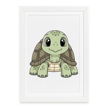 Dessin animé La Tortue des Étoiles - Affiche encadrée (27 × 37 cm) - blanc - Devant