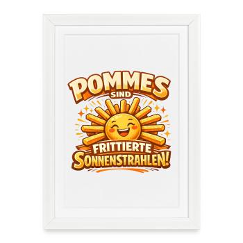 Les frites sont des rayons de soleil frits - Affiche encadrée (27 × 37 cm) - blanc - Devant