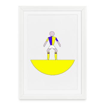 Subbuteo Abstract Figure on Yellow Base - Framed poster (27 × 37 cm) - white - Front