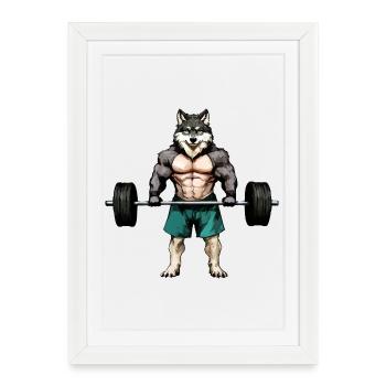 Barre de fitness des Wolves - Affiche encadrée (27 × 37 cm) - blanc - Devant