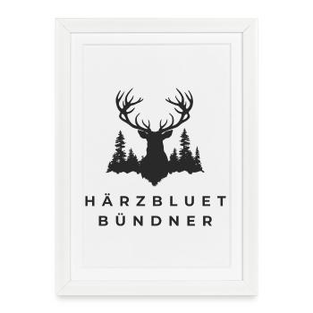 Härzbluetbündner - Framed poster (27 × 37 cm) - white - Front