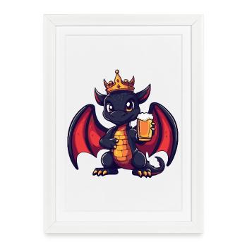 Dragon Beer King - Framed poster (27 × 37 cm) - white - Front