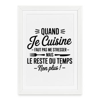 tablier de cuisine humoristique - Affiche encadrée (27 × 37 cm) - blanc - Devant