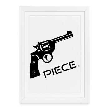 Pièce de fusil revolver - Paix - Affiche encadrée (27 × 37 cm) - blanc - Devant