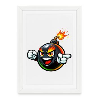 Spectacle de bombes explosives en colère - Affiche encadrée (27 × 37 cm) - blanc - Devant
