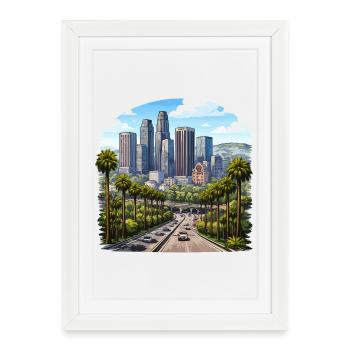 Los Angeles Usa - Framed poster (27 × 37 cm) - white - Front