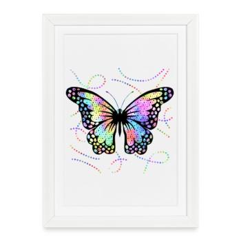 papillon - Affiche encadrée (27 × 37 cm) - blanc - Devant