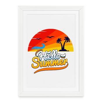 Hello Summer – Tropical Sunshine - Framed poster (27 × 37 cm) - white - Front