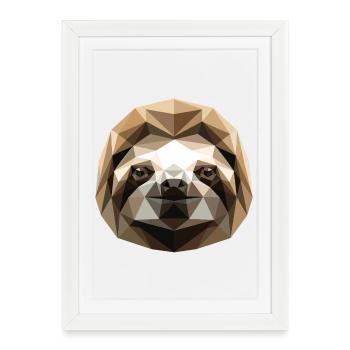 Sloth Morning Grouch Lazy Cute Sloths - Framed poster (27 × 37 cm) - white - Front