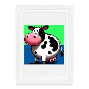cow - Framed poster (27 × 37 cm) - white - Front