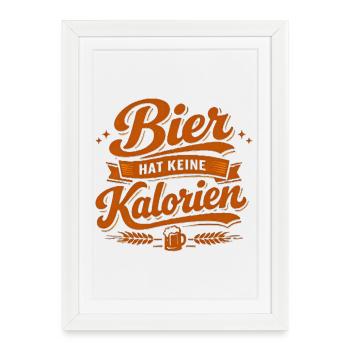 La bière n’a pas de calories - Affiche encadrée (27 × 37 cm) - blanc - Devant