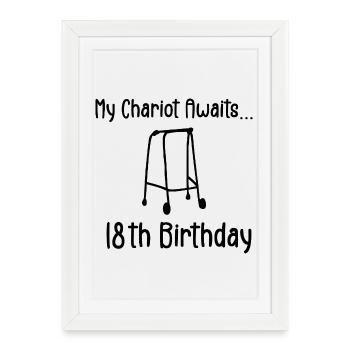 18th Birthday Party Funny 18 Years Old Birthday - Affiche encadrée (27 × 37 cm) - blanc - Devant