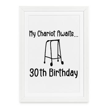 30th Birthday Party Funny 30 Years Old Birthday - Affiche encadrée (27 × 37 cm) - blanc - Devant