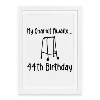 44th Birthday Party Funny 44 Years Old Birthday - Affiche encadrée (27 × 37 cm) - blanc - Devant
