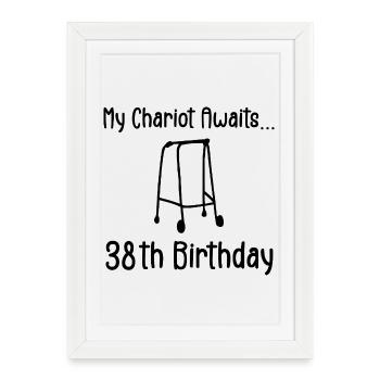 38th Birthday Party Funny 38 Years Old Birthday - Affiche encadrée (27 × 37 cm) - blanc - Devant
