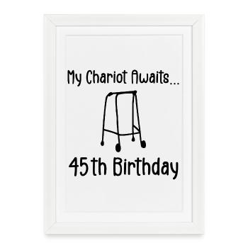 45th Birthday Party Funny 45 Years Old Birthday - Affiche encadrée (27 × 37 cm) - blanc - Devant