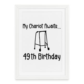 49th Birthday Party Funny 49 Years Old Birthday - Affiche encadrée (27 × 37 cm) - blanc - Devant