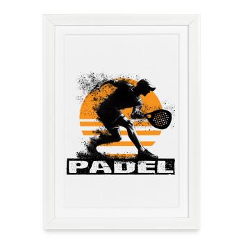 Padel - Affiche encadrée (27 × 37 cm) - blanc - Devant