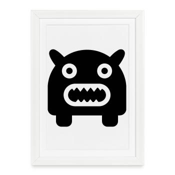 monstre - Affiche encadrée (27 × 37 cm) - blanc - Devant