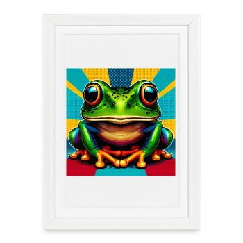 grenouille - Affiche encadrée (27 × 37 cm) - blanc - Devant