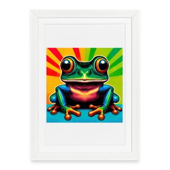 grenouille - Affiche encadrée (27 × 37 cm) - blanc - Devant