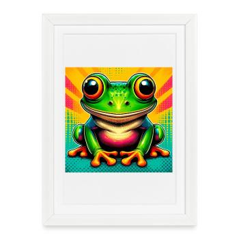 grenouille - Affiche encadrée (27 × 37 cm) - blanc - Devant