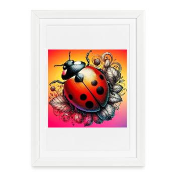 coccinelle - Affiche encadrée (27 × 37 cm) - blanc - Devant