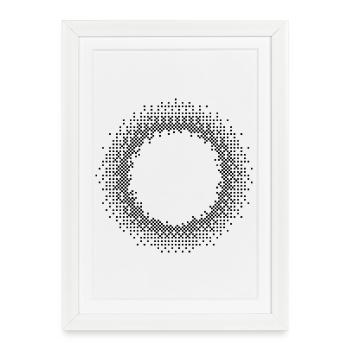 geometric circles design - Framed poster (27 × 37 cm) - white - Front