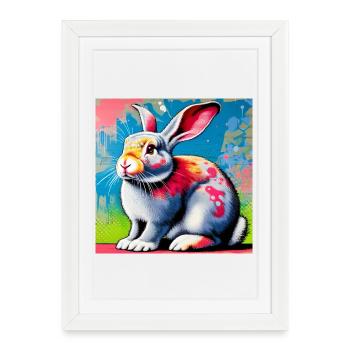 rabbit - Framed poster (27 × 37 cm) - white - Front