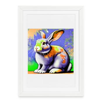 rabbit - Framed poster (27 × 37 cm) - white - Front