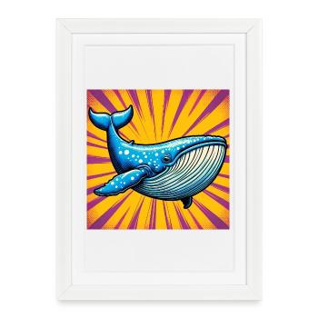 baleine - Affiche encadrée (27 × 37 cm) - blanc - Devant