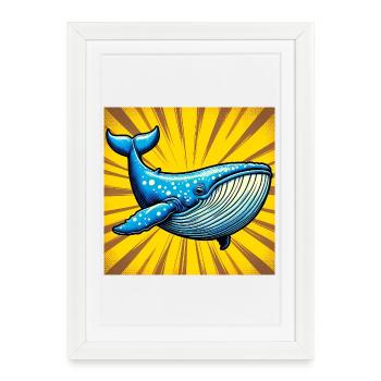 baleine - Affiche encadrée (27 × 37 cm) - blanc - Devant