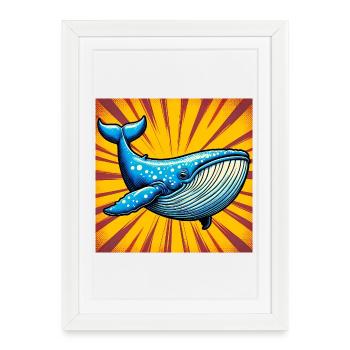 baleine - Affiche encadrée (27 × 37 cm) - blanc - Devant