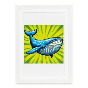 baleine - Affiche encadrée (27 × 37 cm) - blanc - Devant