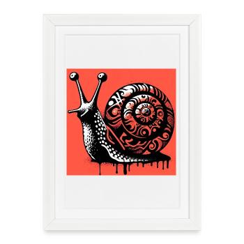 Snail - Framed poster (27 × 37 cm) - white - Front