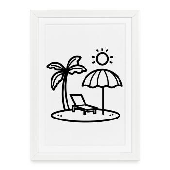 beach - Framed poster (27 × 37 cm) - white - Front
