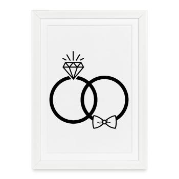 Wedding rings - Framed poster (27 × 37 cm) - white - Front