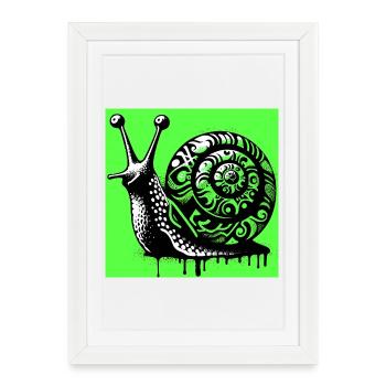 Snail - Framed poster (27 × 37 cm) - white - Front