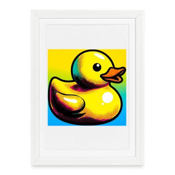 Caneton Canard Canard Canard - Affiche encadrée (27 × 37 cm) - blanc - Devant